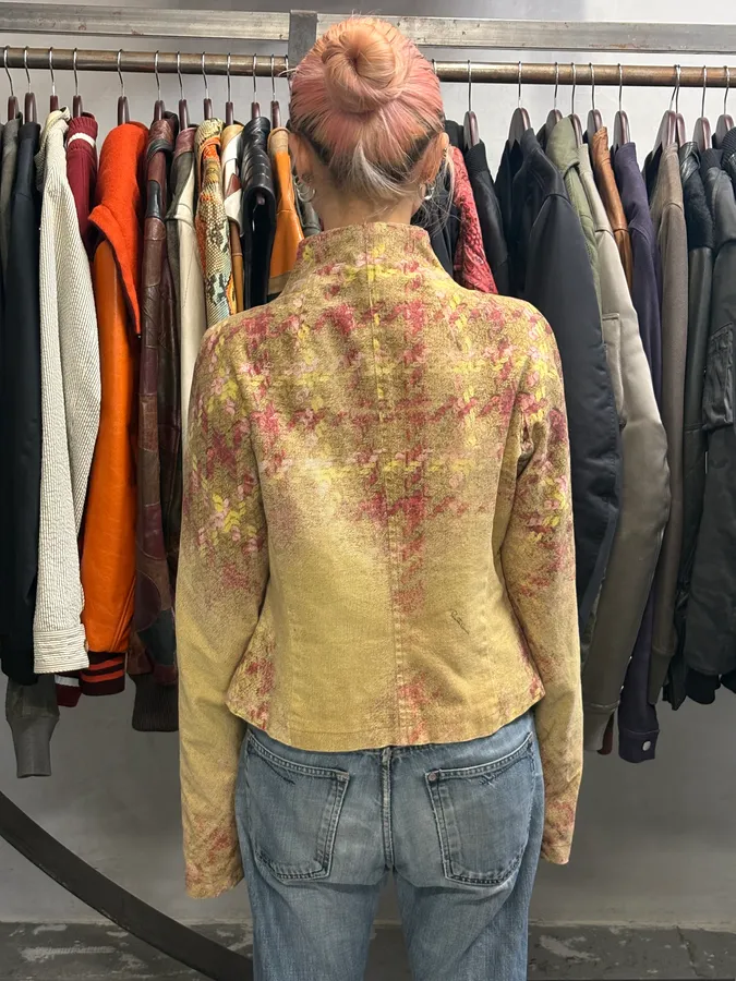 AW2002 Roberto Cavalli Gold Floral Jacquard Jacket - Image 3