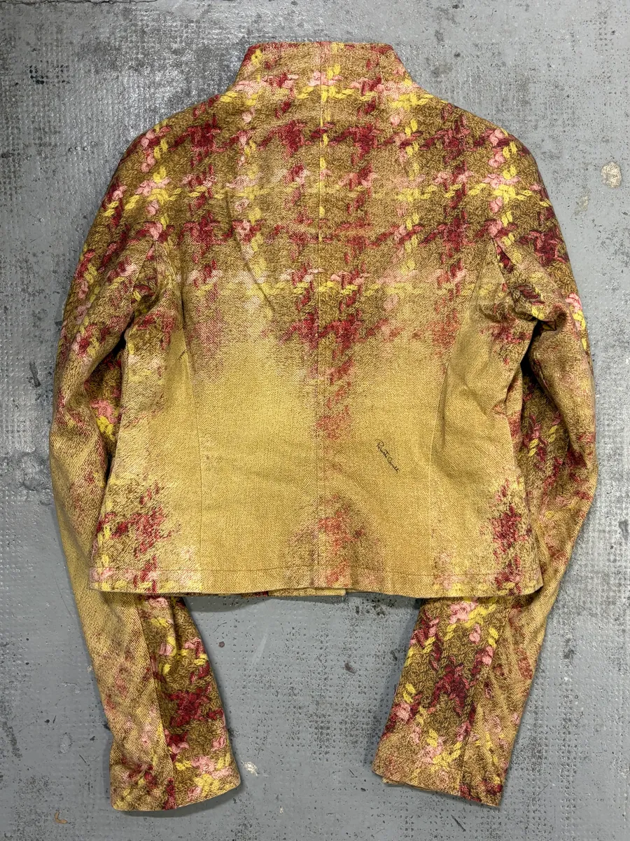 AW2002 Roberto Cavalli Gold Floral Jacquard Jacket - Image 5