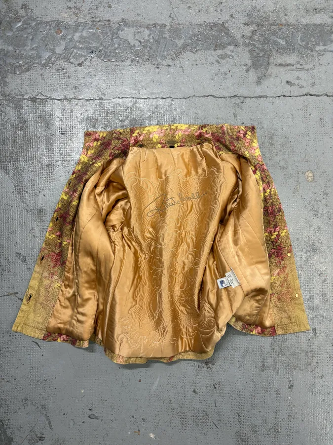AW2002 Roberto Cavalli Gold Floral Jacquard Jacket - Image 7