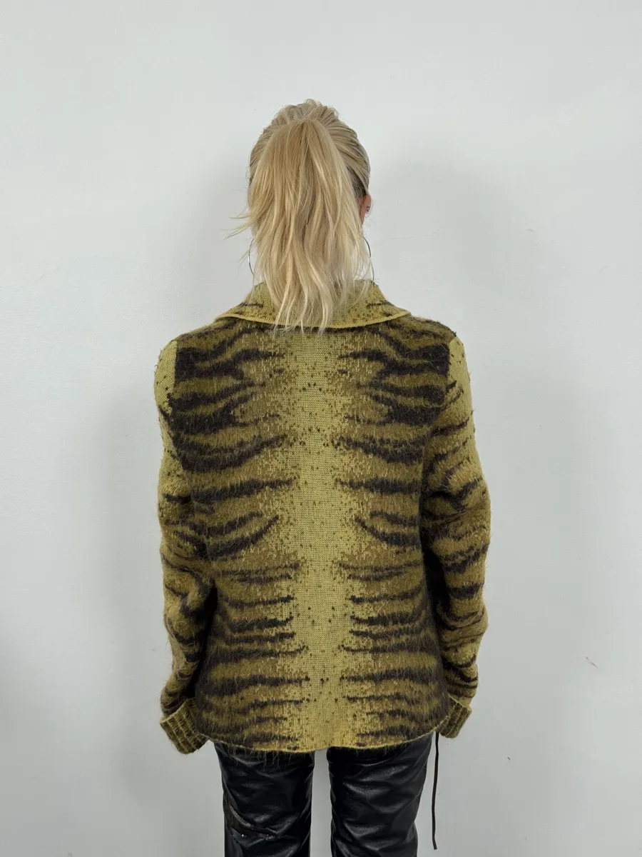 AW2002 Roberto Cavalli Tiger Wool Yellow & Black Cardigan Jacket - Image 7