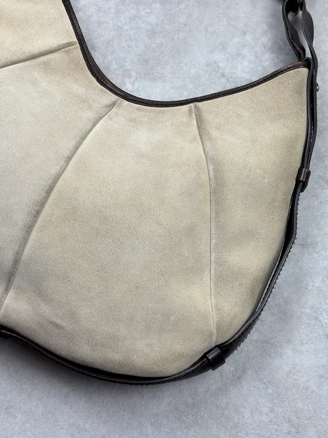 AW2002 Yves Saint Laurent Beige Leather Mombasa Horn Handle Bag - Image 5