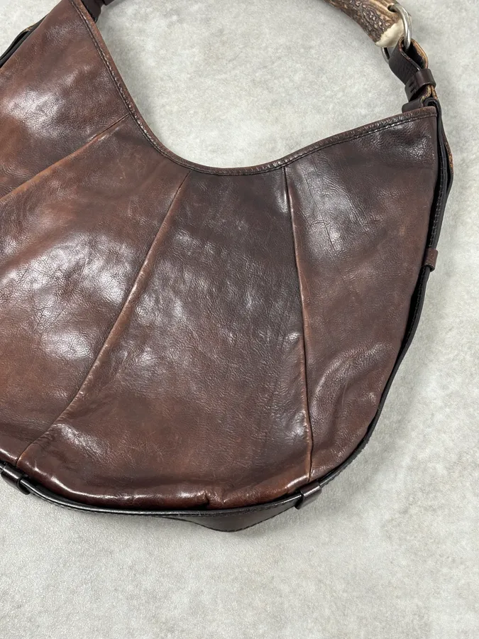 AW2002 Yves Saint Laurent Brown Leather Mombasa Shoulder Bag - Image 5