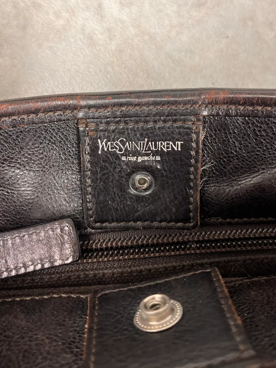 AW2002 Yves Saint Laurent Brown Leather Shoulder Bag - Image 8