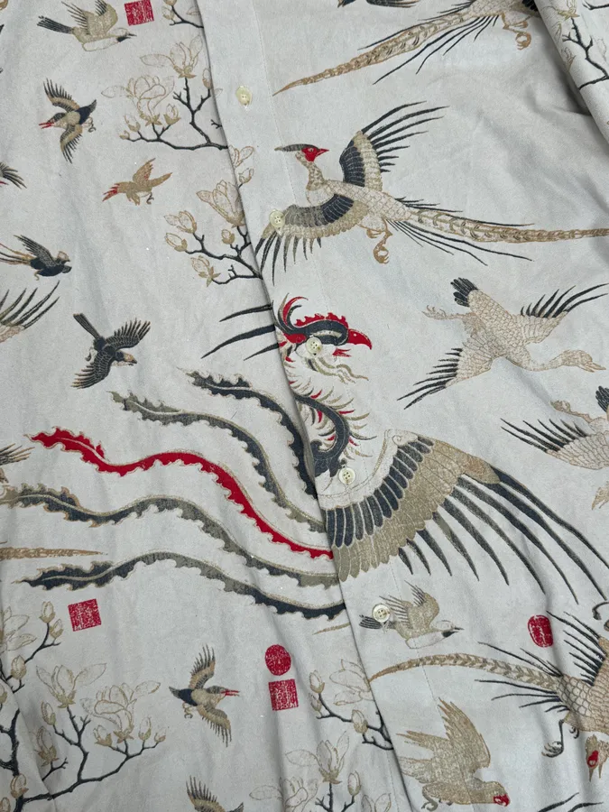 AW2003 Cavalli Asian Fantasy World Bird Cream Shirt - Image 10