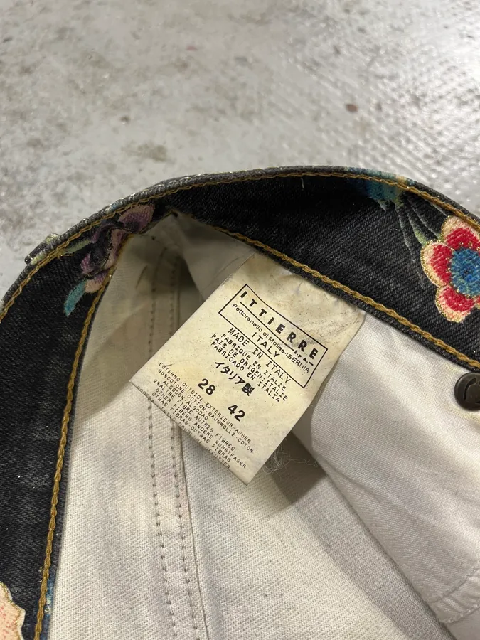 AW2003 Cavalli Asian World Flowers Grey Denim Jeans - Image 13