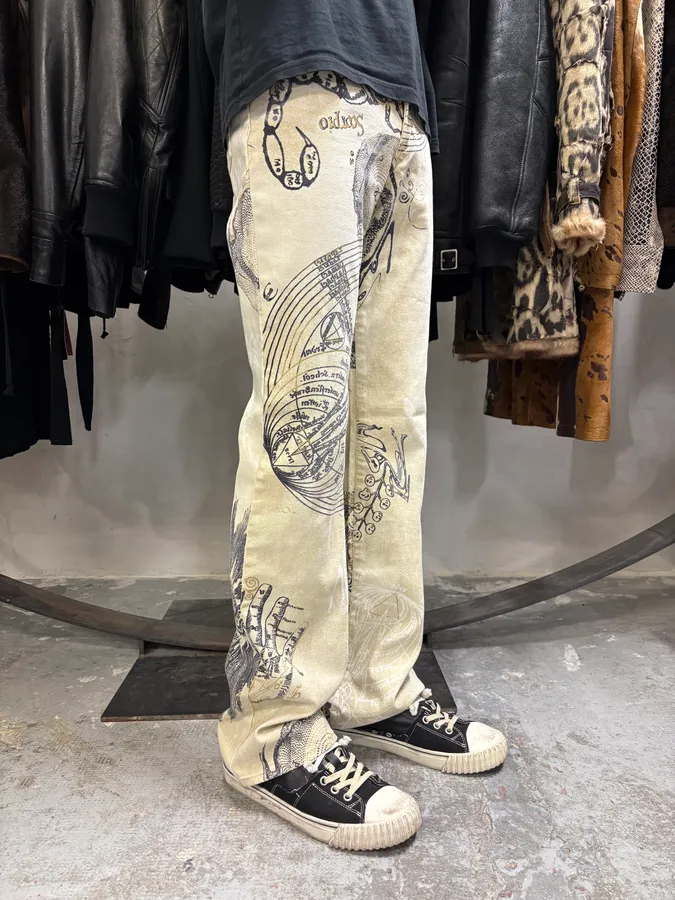 AW2003 Cavalli Astrology Beige Deus Pants - Image 2