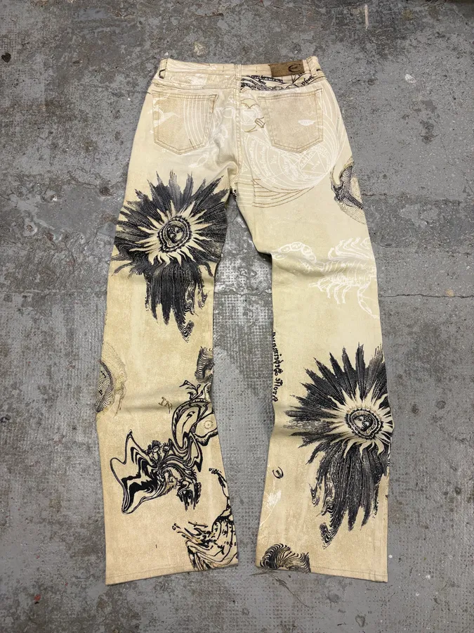 AW2003 Cavalli Astrology Beige Deus Pants - Image 5