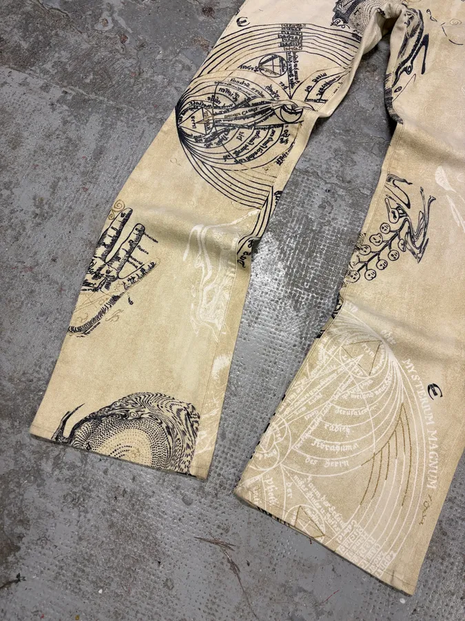 AW2003 Cavalli Astrology Beige Deus Pants - Image 6