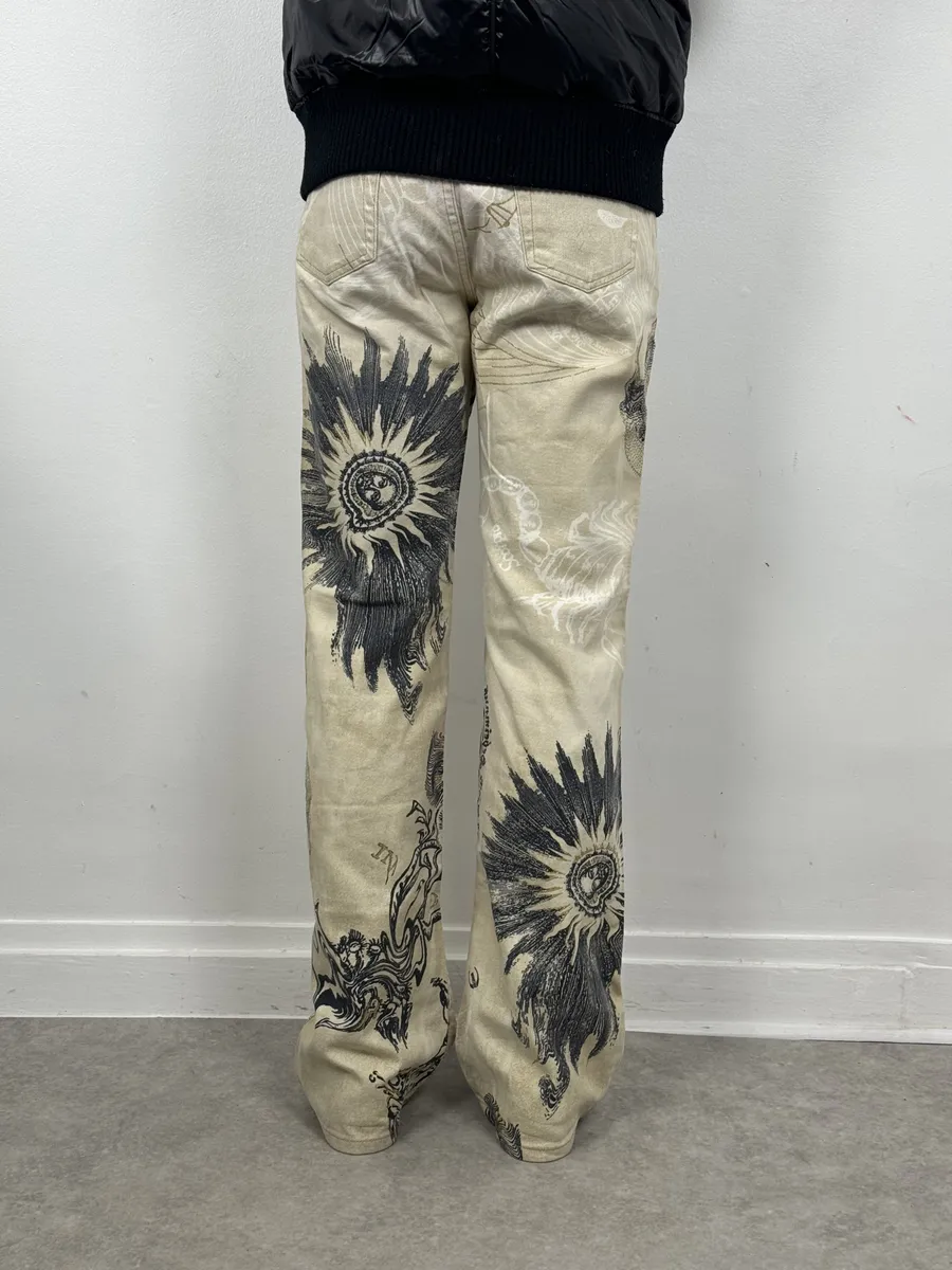 AW2003 Cavalli Beige Astrology Abstract World Pants - Image 4