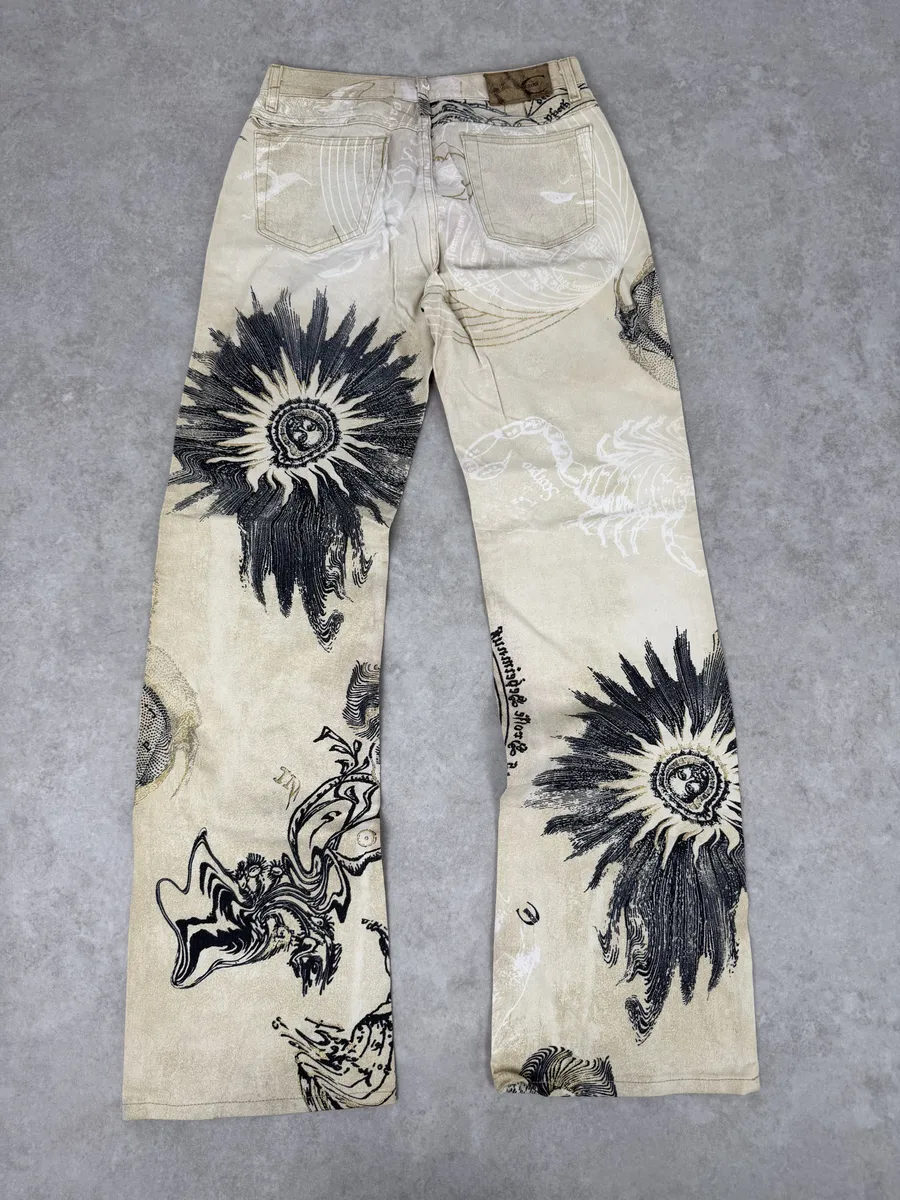 AW2003 Cavalli Beige Astrology Abstract World Pants - Image 5