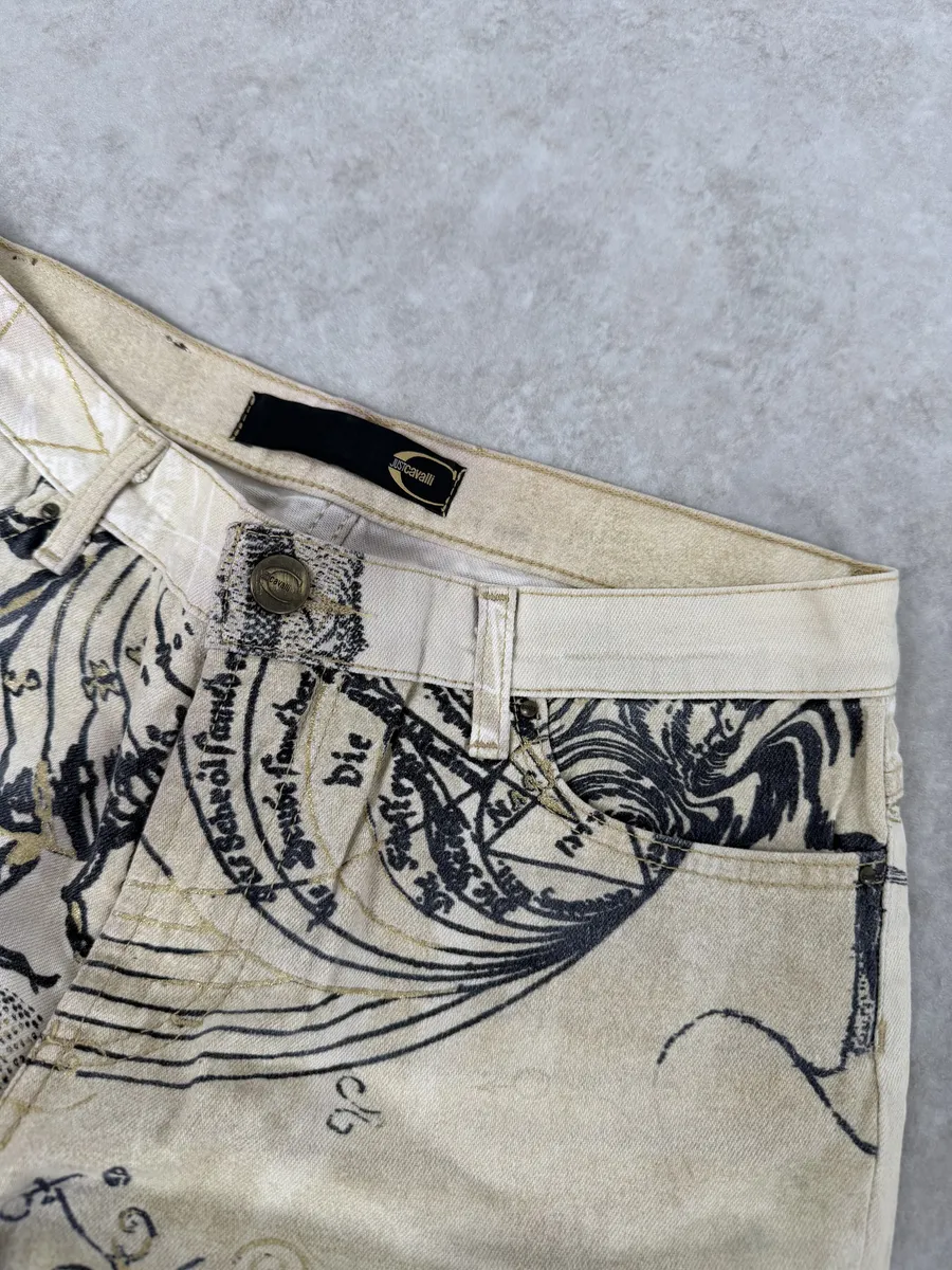 AW2003 Cavalli Beige Astrology Abstract World Pants - Image 8