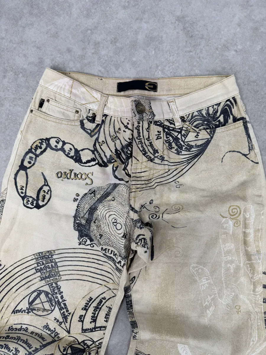 AW2003 Cavalli Beige Astrology Abstract World Pants - Image 9