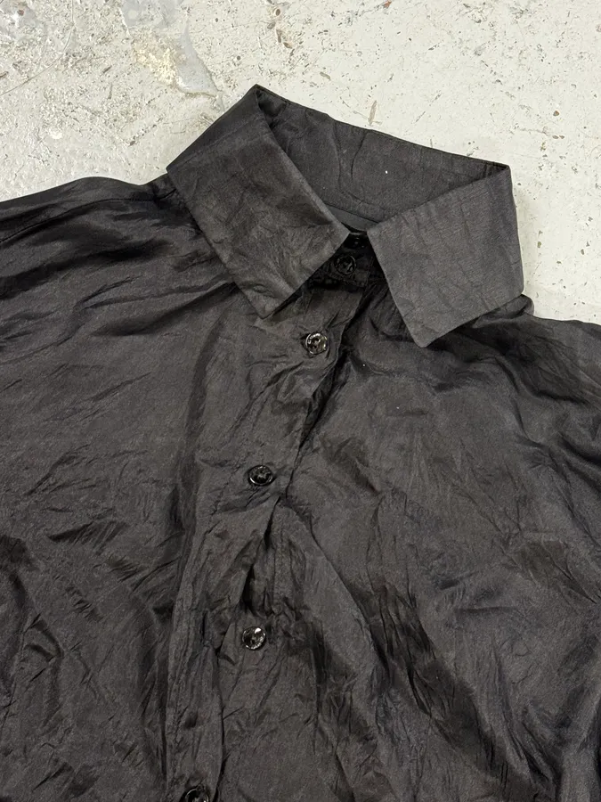 AW2003 Cavalli Black Crinkled Shirt - Image 8