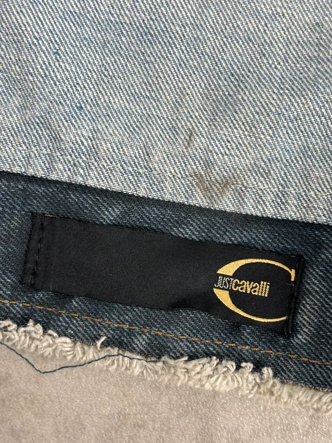 AW2003 Cavalli Blue Eroded Denim Rebel Jacket - Image 11