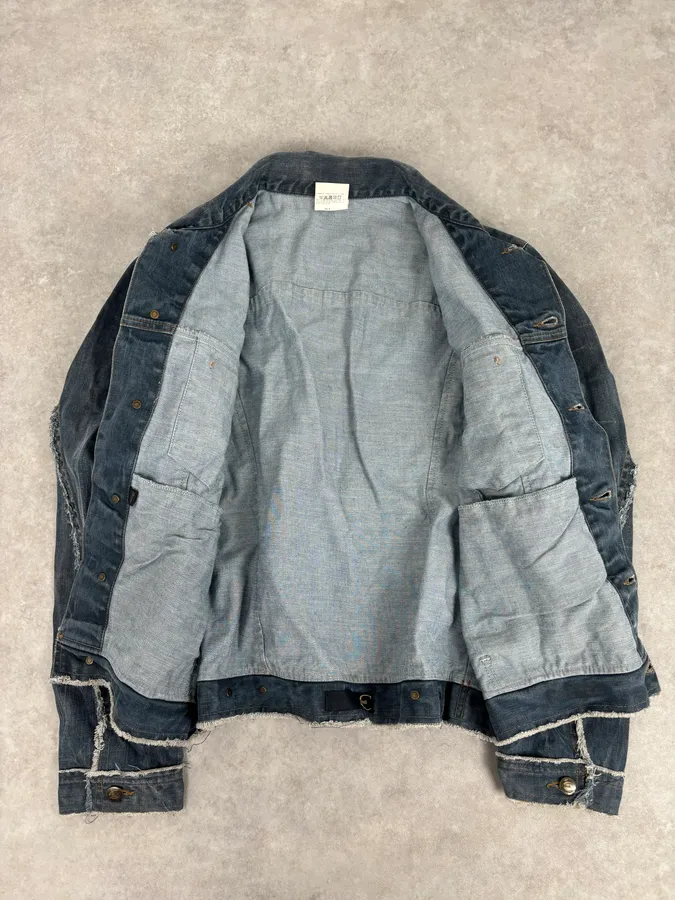 AW2003 Cavalli Blue Eroded Denim Rebel Jacket - Image 7