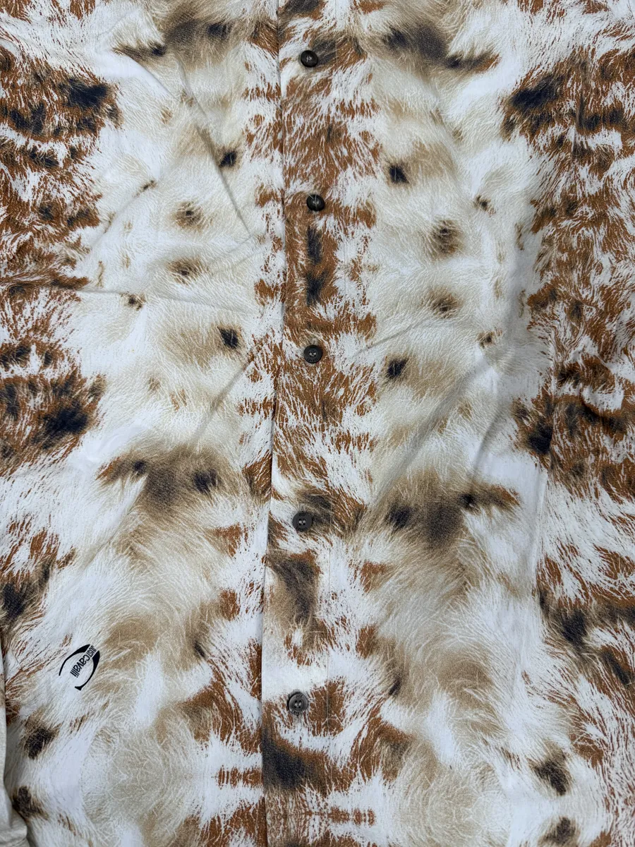 AW2003 Cavalli Cow Print Movement White & Brown Shirt - Image 6