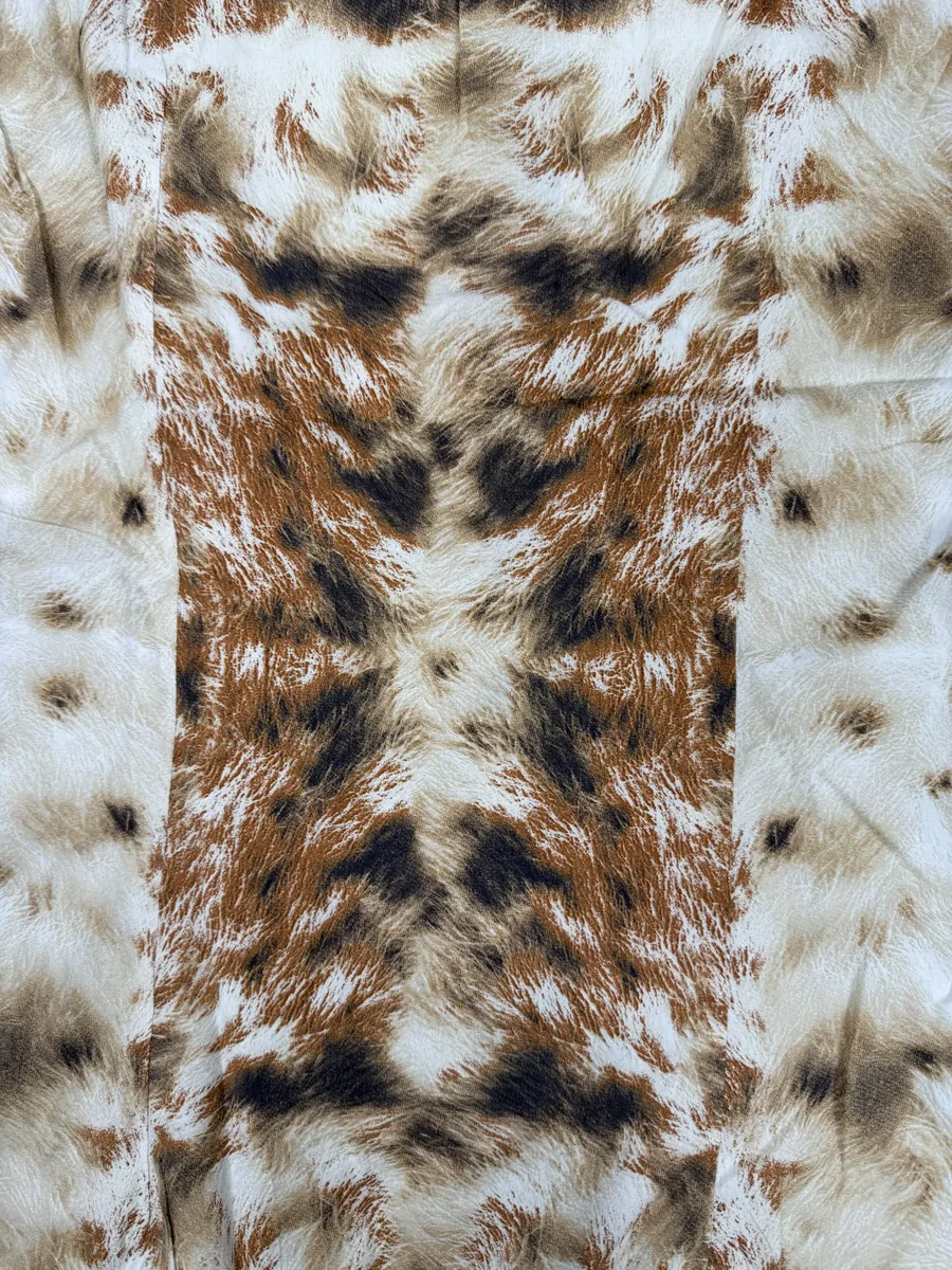 AW2003 Cavalli Cow Print Movement White & Brown Shirt - Image 8