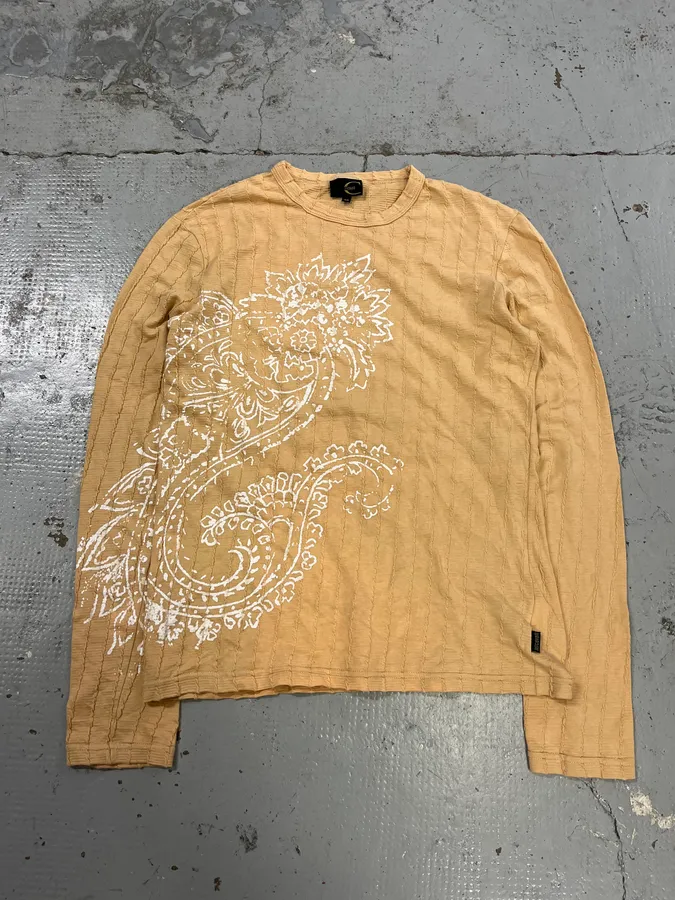 AW2003 Cavalli Floral Beige Tribal Paisley Longsleeve