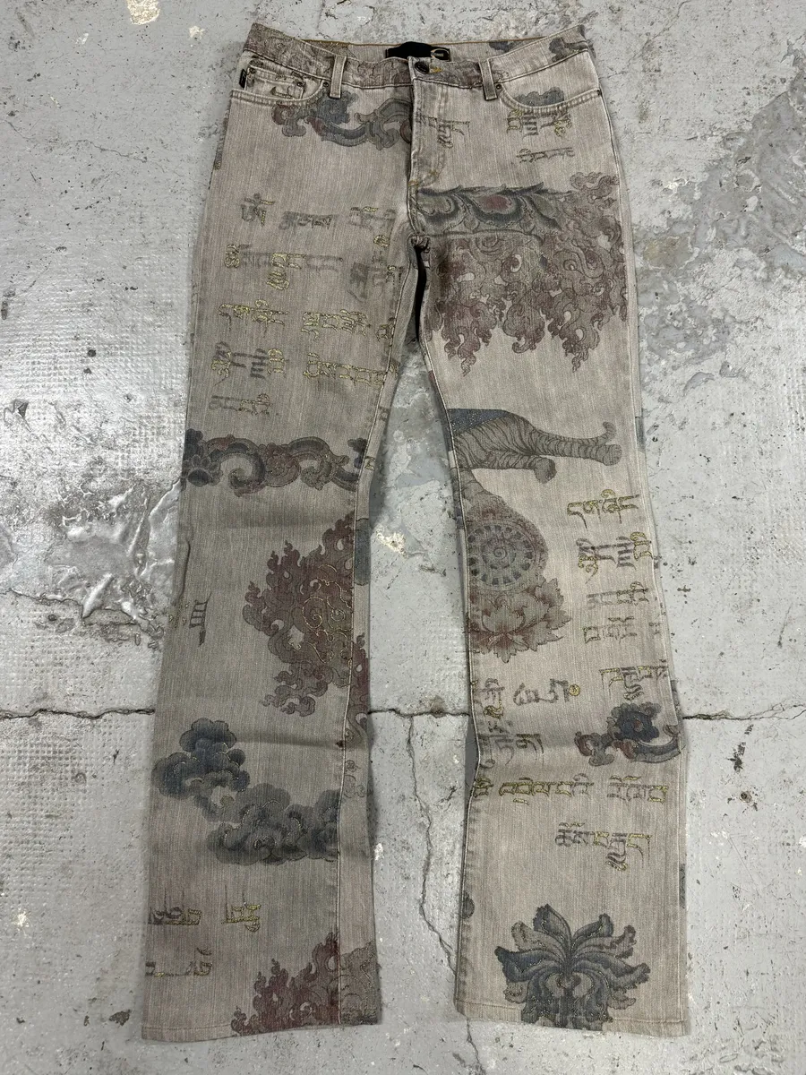 AW2003 Cavalli Grey Asian World Crazy Denim Jeans