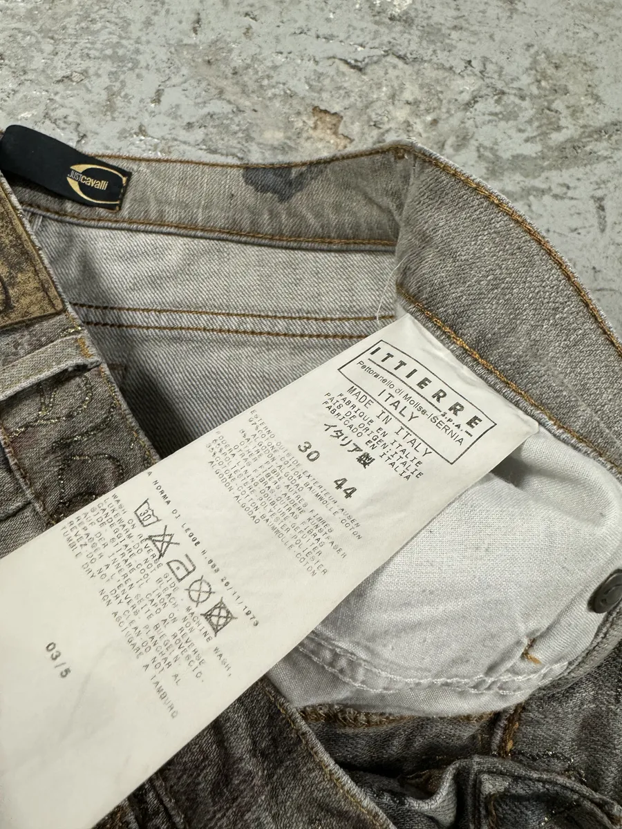 AW2003 Cavalli Grey Asian World Crazy Denim Jeans - Image 12
