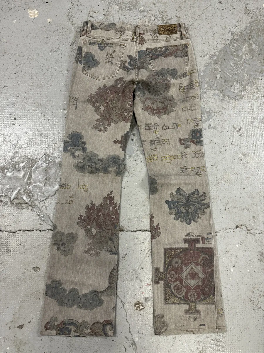 AW2003 Cavalli Grey Asian World Crazy Denim Jeans - Image 4