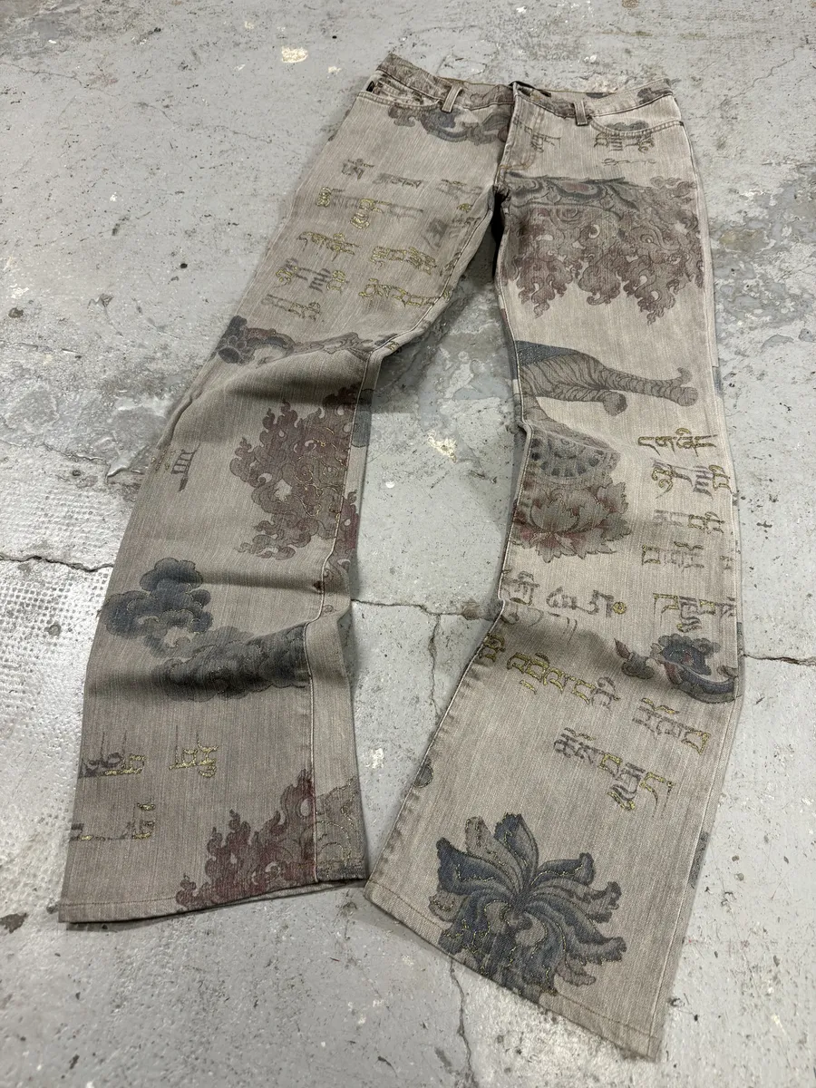 AW2003 Cavalli Grey Asian World Crazy Denim Jeans - Image 8