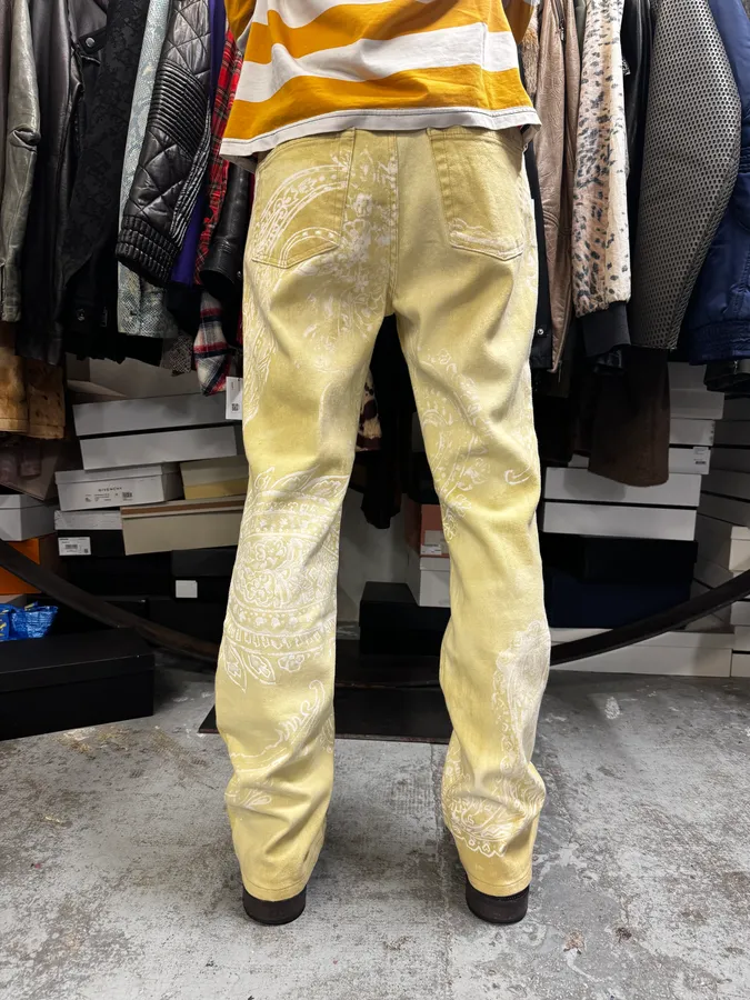 AW2003 Cavalli Light Yellow Astro World Tribal Pants - Image 4