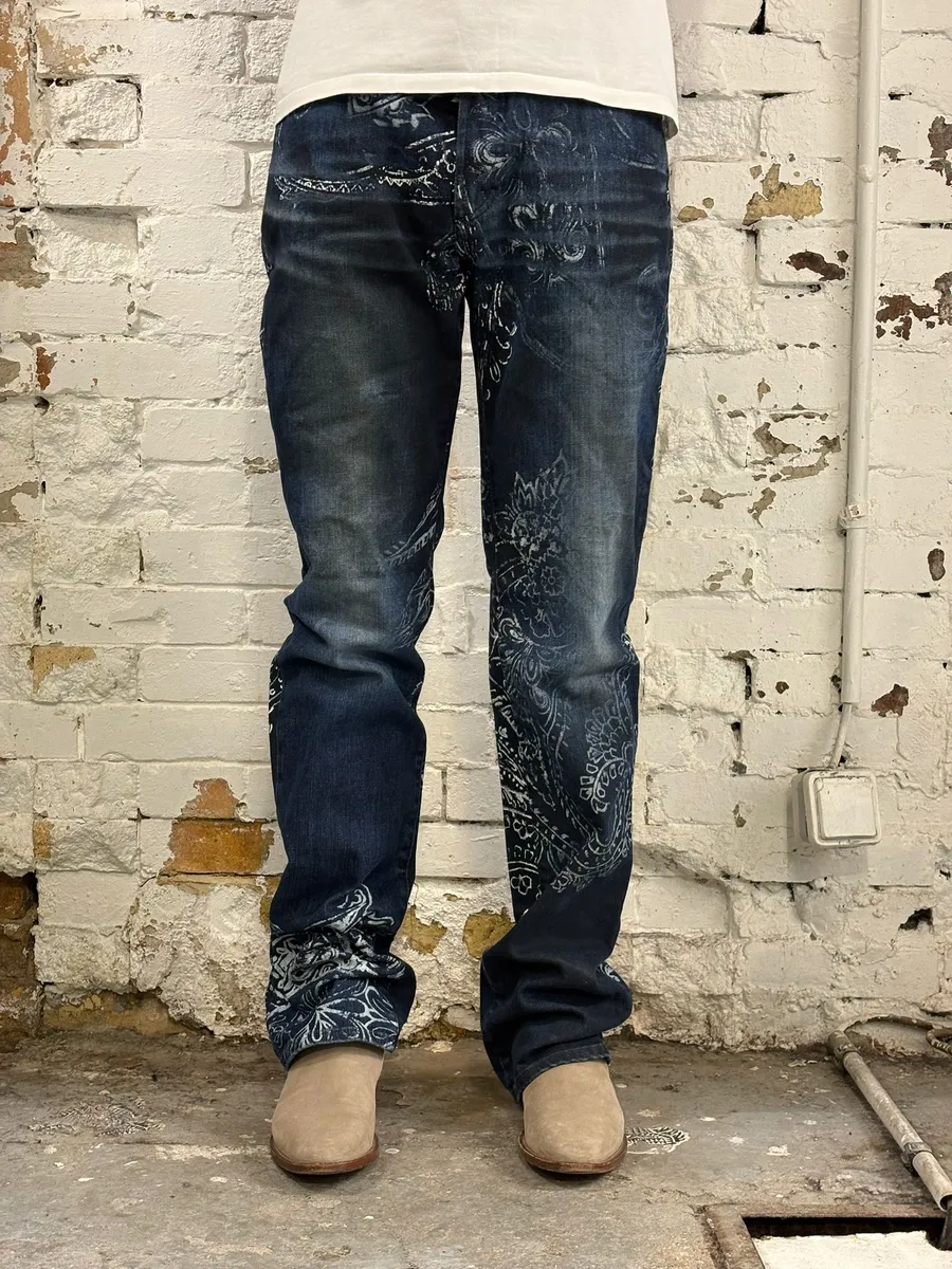 AW2003 Cavalli Navy Blue Presley Ocean Denim Jeans - Image 2
