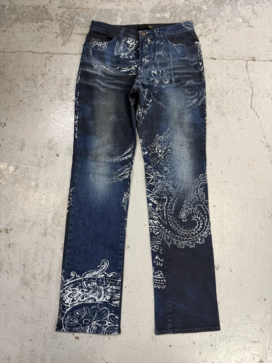 AW2003 Cavalli Navy Blue Presley Ocean Denim Jeans - Image 5