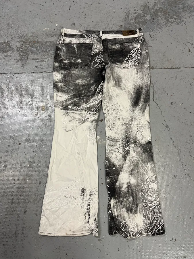 AW2003 Cavalli Spiritual Astro Black & White Pants - Image 10