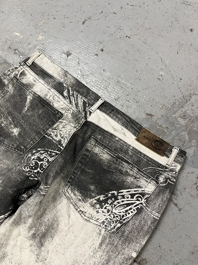 AW2003 Cavalli Spiritual Astro Black & White Pants - Image 11