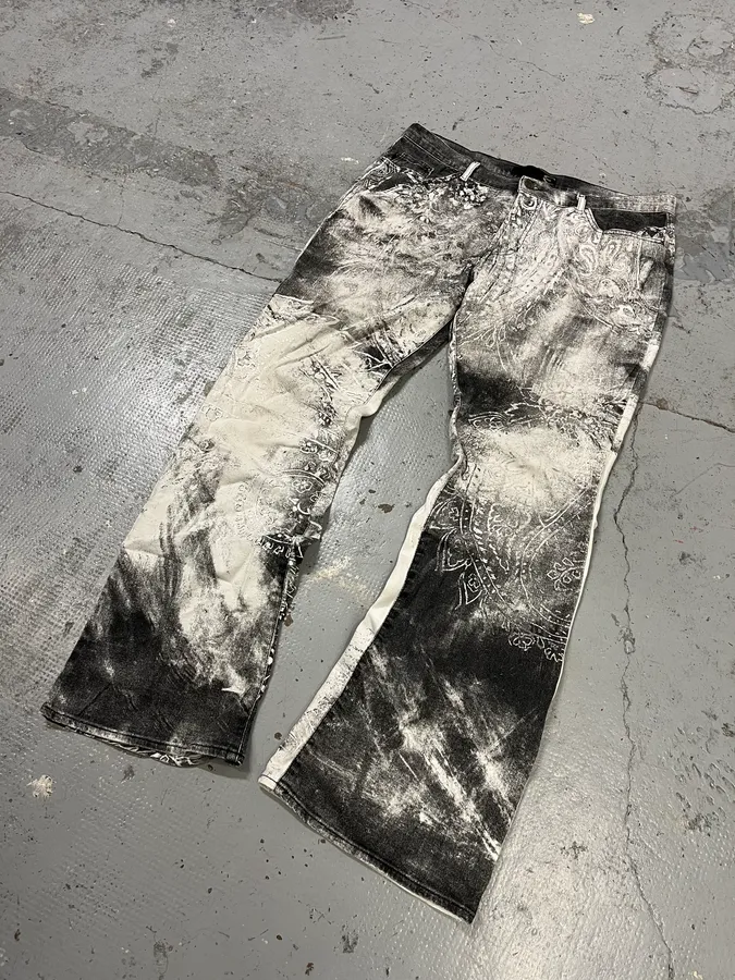 AW2003 Cavalli Spiritual Astro Black & White Pants - Image 8