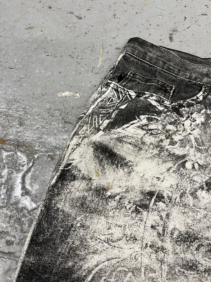 AW2003 Cavalli Spiritual Astro Black & White Pants - Image 9