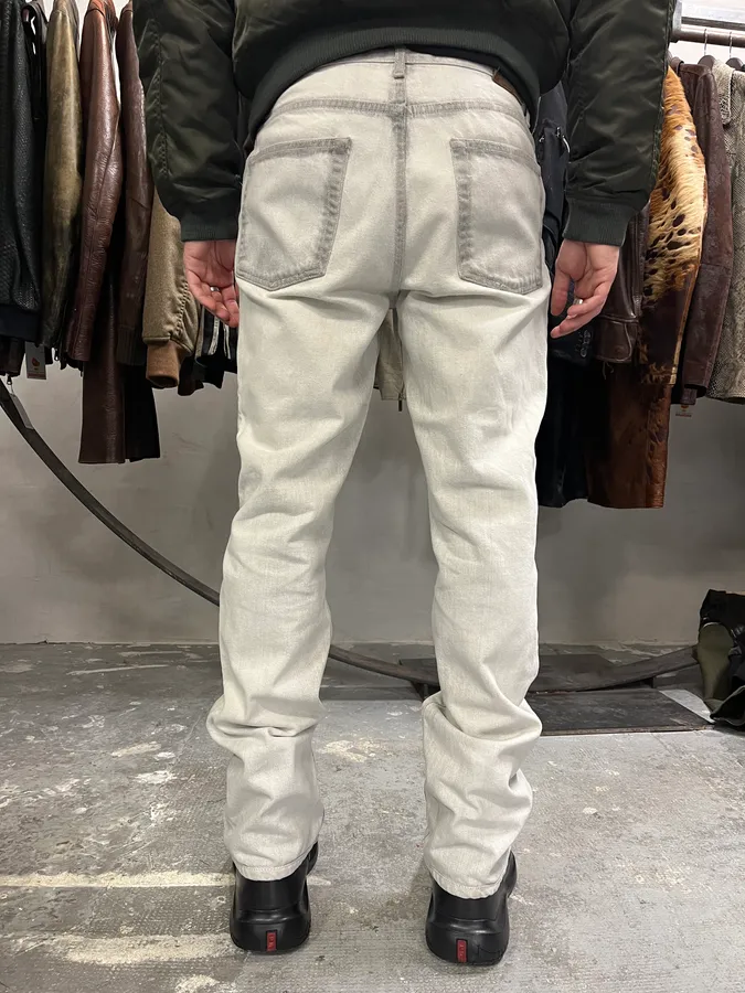 AW2003 Cavalli White & Grey Faded Straight Pants - Image 5