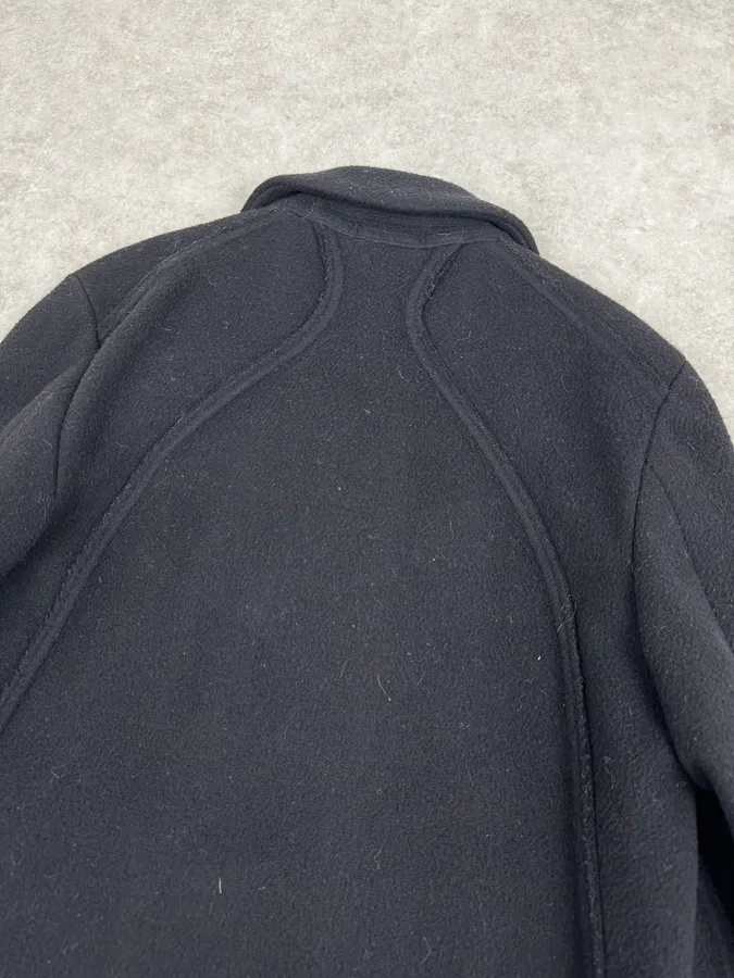AW2003 Comme des Garçons Homme Plus Black Wool Officer Coat - Image 6
