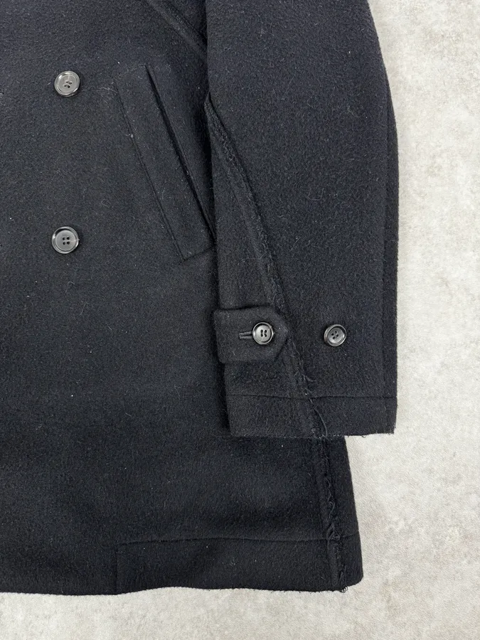 AW2003 Comme des Garçons Homme Plus Black Wool Officer Coat - Image 8