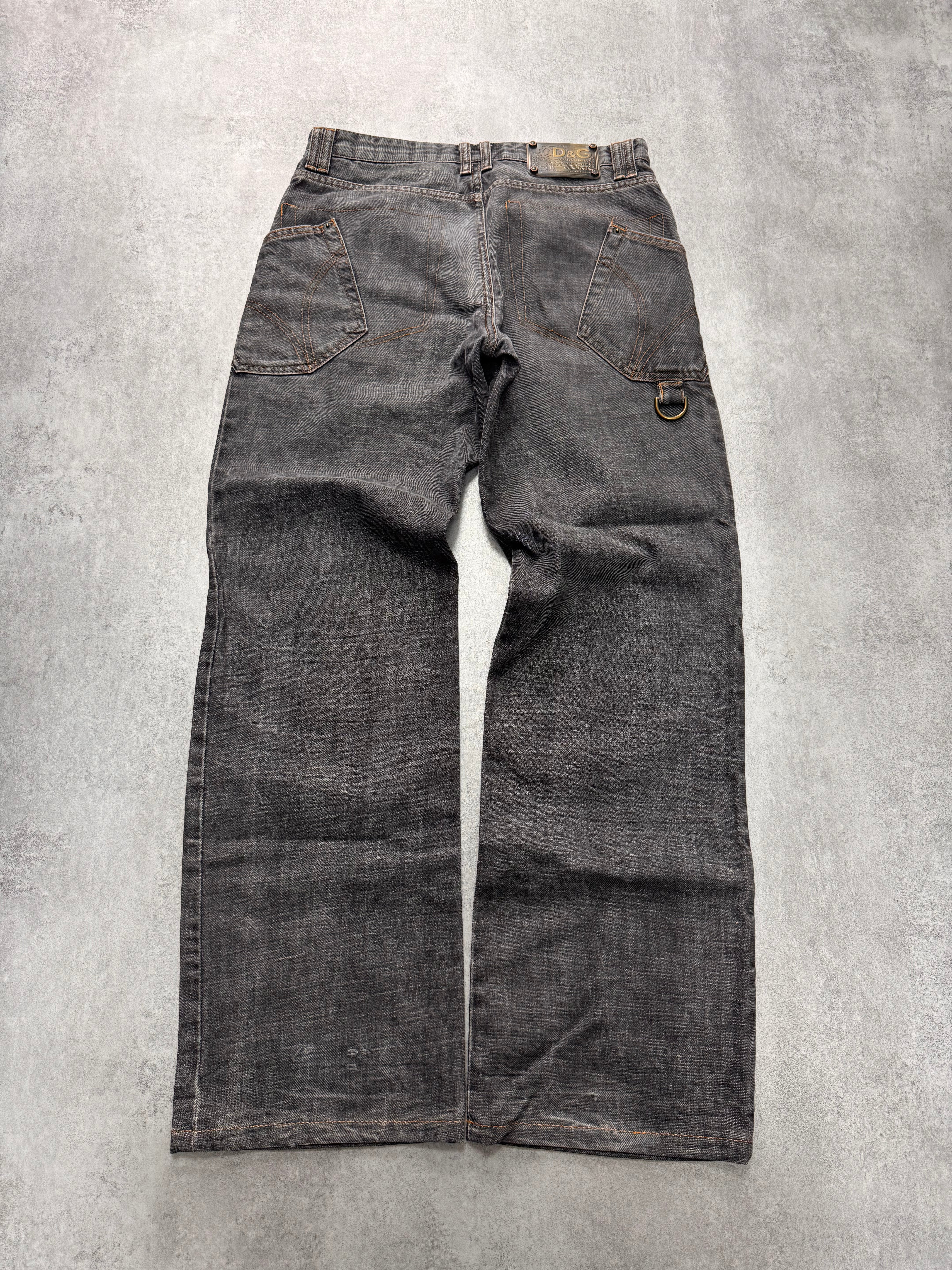AW2003 Dolce & Gabbana Raw Grey Denim Jeans - Image 3