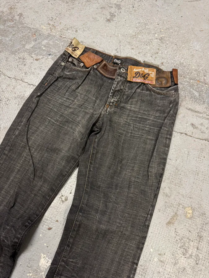 AW2003 Dolce & Gabbana 10 Tags Raw Grey Denim Jeans - Image 4