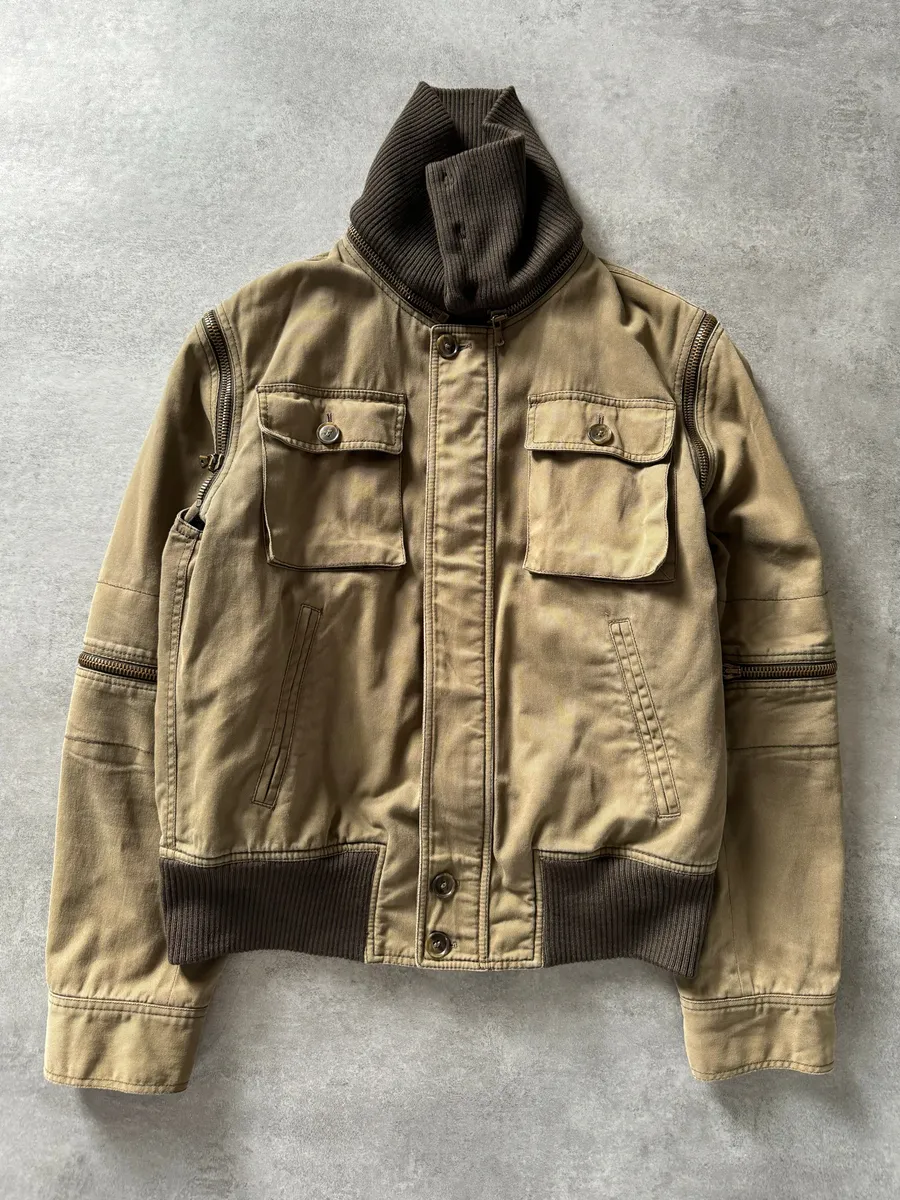AW2003 Dolce & Gabbana Aviator Army Detachable Zips Jacket - Image 4