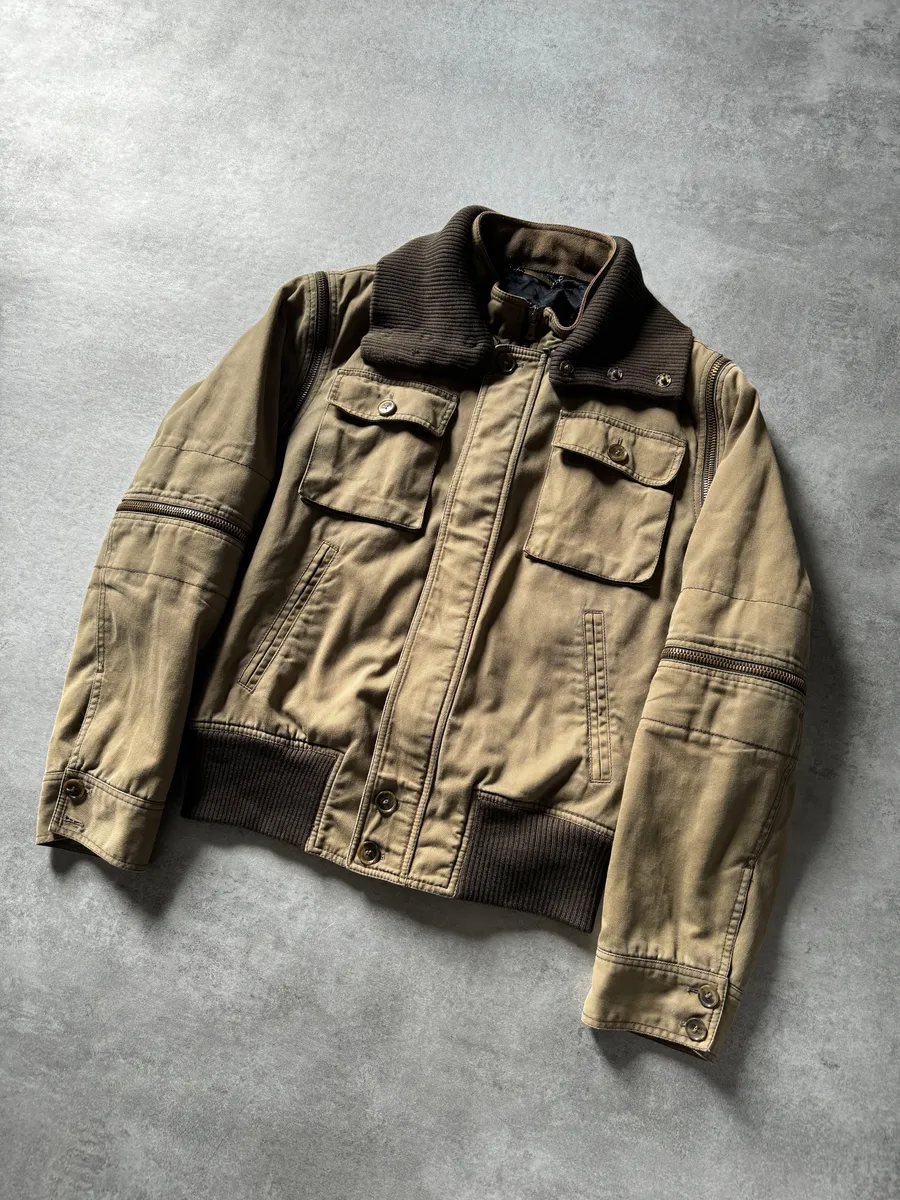 AW2003 Dolce & Gabbana Aviator Army Detachable Zips Jacket - Image 7