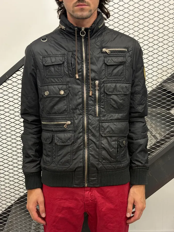 AW2003 Dolce & Gabbana Black Nylon Multi-Pocket Bomber Jacket - Image 2