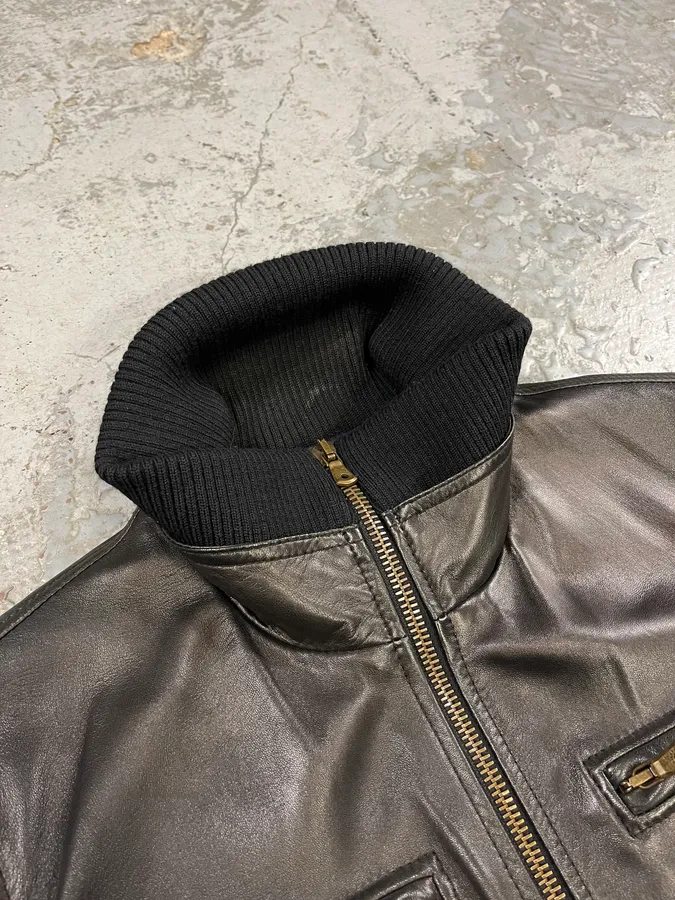 AW2003 Dolce & Gabbana Black Premium Leather Jacket - Image 4