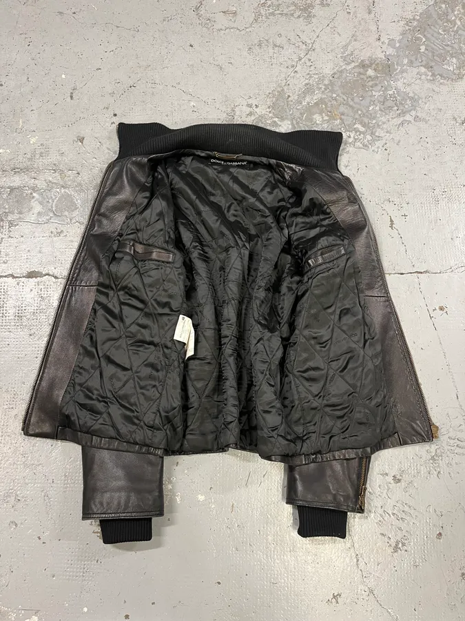 AW2003 Dolce & Gabbana Black Premium Leather Jacket - Image 9