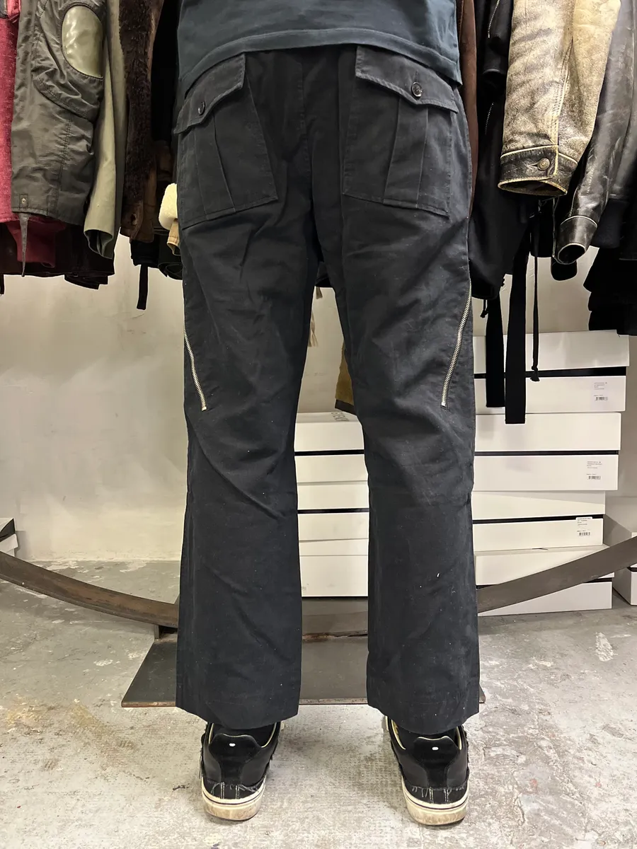 AW2003 Dolce & Gabbana Black Side Zips Anatomic Pants - Image 4