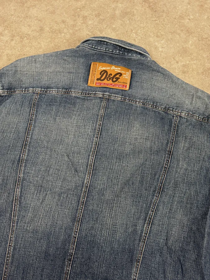 AW2003 Dolce & Gabbana Blue Cargo Denim Shirt - Image 6