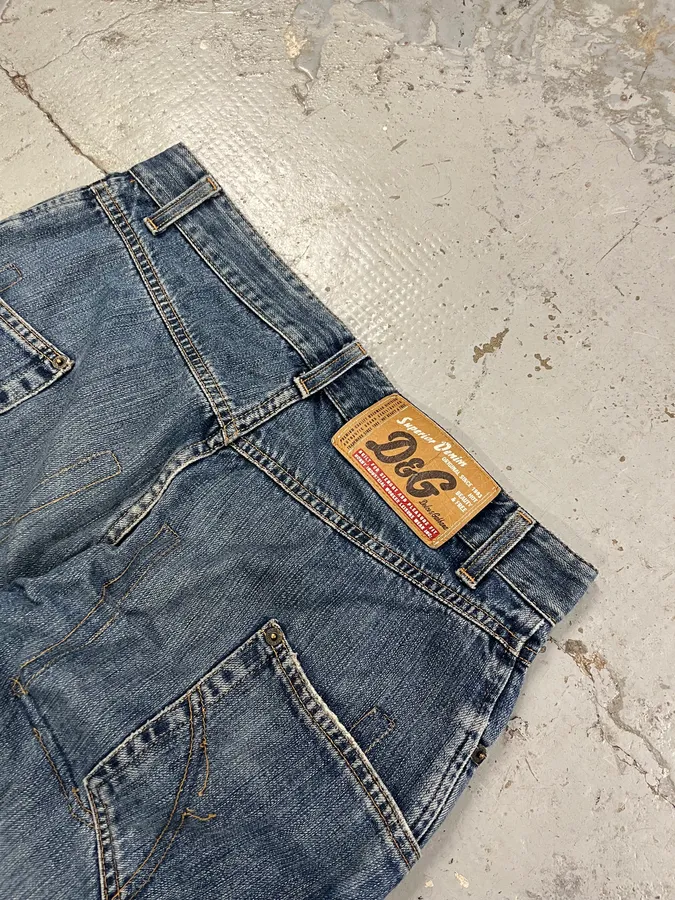 AW2003 Dolce & Gabbana Blue Cargo Jeans - Image 9