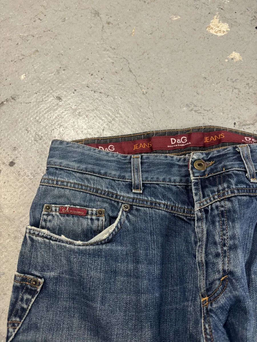 AW2003 Dolce Gabbana Blue Denim Structural Jeans - Image 3