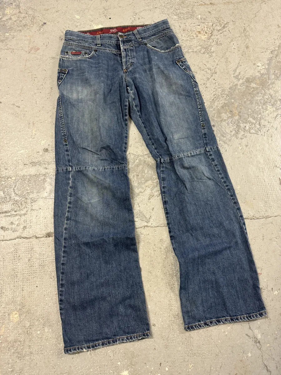 AW2003 Dolce Gabbana Blue Denim Structural Jeans - Image 5