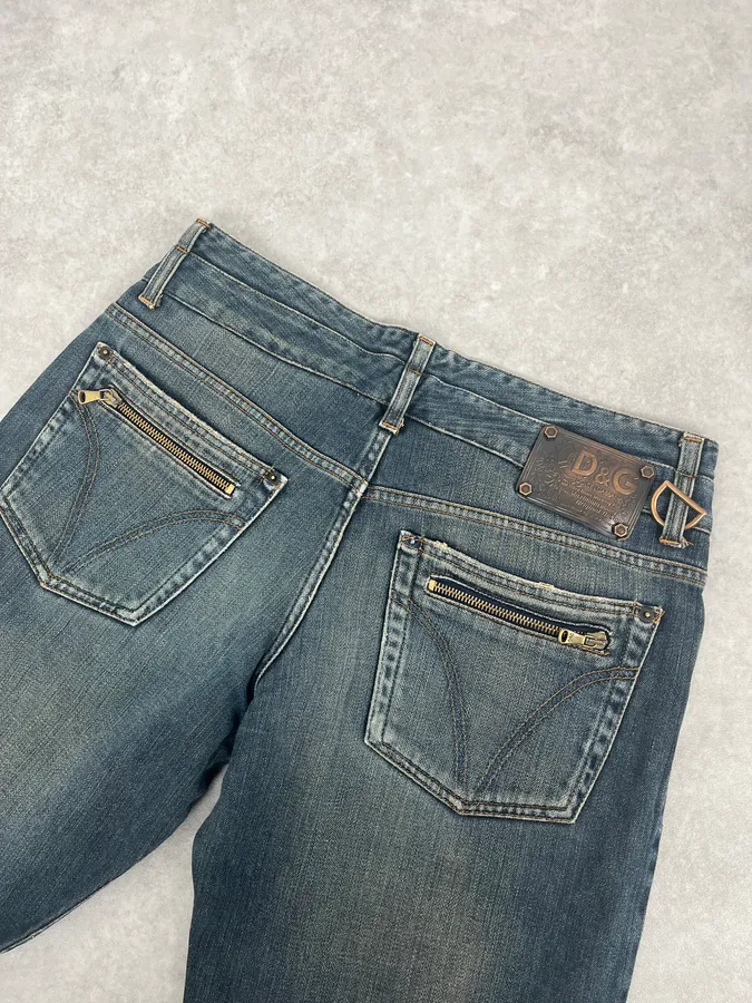 AW2003 Dolce & Gabbana Blue Faded Denim Jeans - Image 8