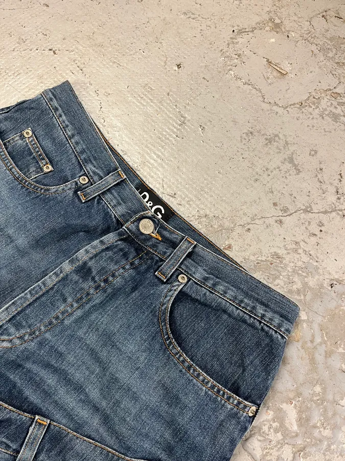 AW2003 Dolce & Gabbana Blue Tornado Denim Jeans - Image 4